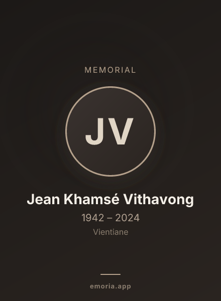Memorial portrait of Jean Khamsé Vithavong