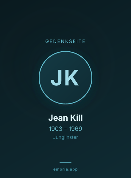 Gedenkportrait von Jean Kill