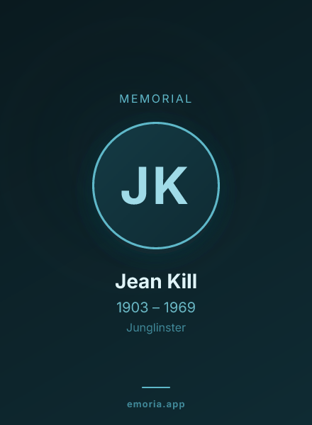Memorial portrait of Jean Kill