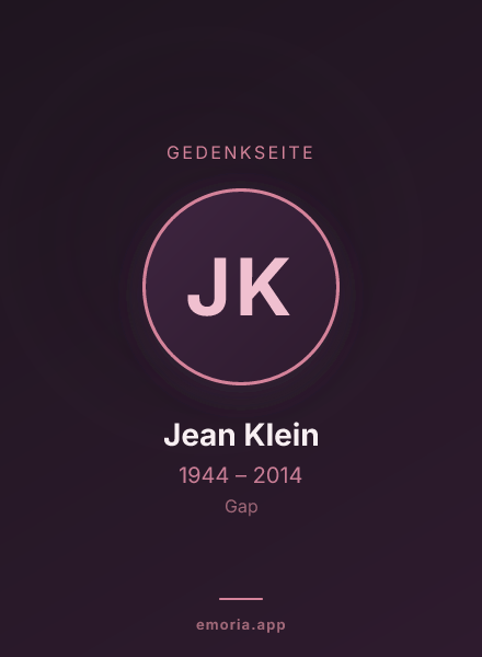 Gedenkportrait von Jean Klein