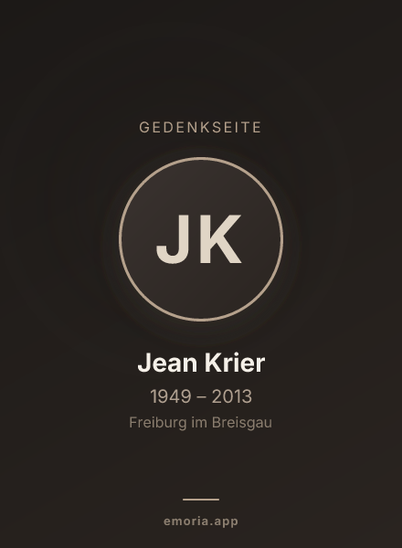 Gedenkportrait von Jean Krier