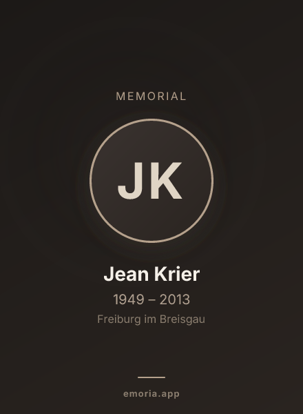 Memorial portrait of Jean Krier