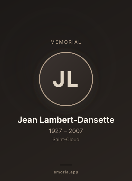 Memorial portrait of Jean Lambert-Dansette