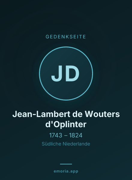Gedenkportrait von Jean-Lambert de Wouters d'Oplinter