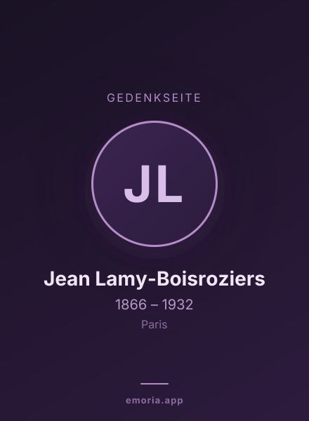 Gedenkportrait von Jean Lamy-Boisroziers