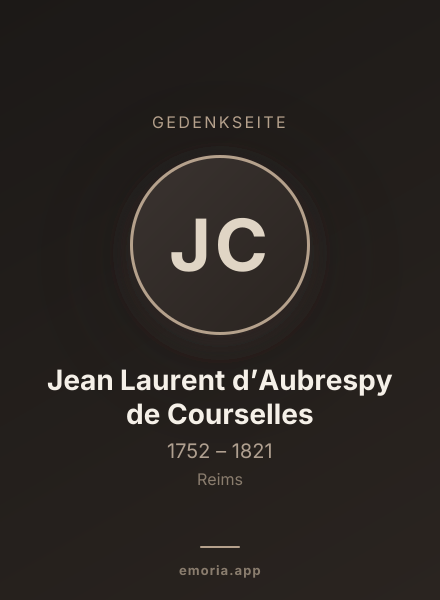 Gedenkportrait von Jean Laurent d’Aubrespy de Courselles