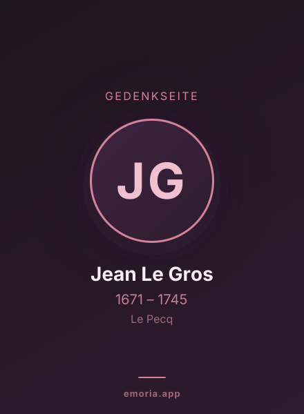 Gedenkportrait von Jean Le Gros