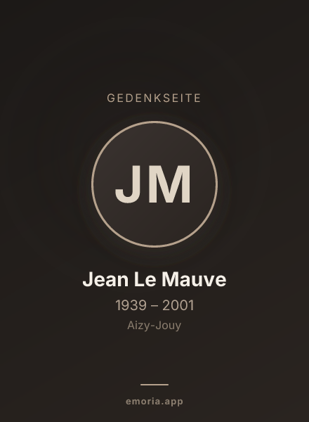 Gedenkportrait von Jean Le Mauve
