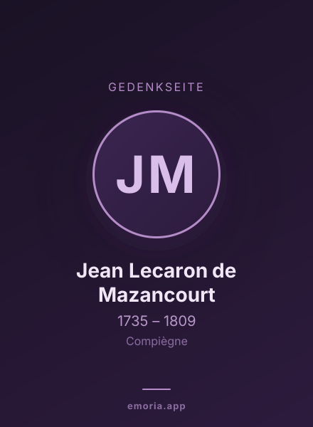 Gedenkportrait von Jean Lecaron de Mazancourt