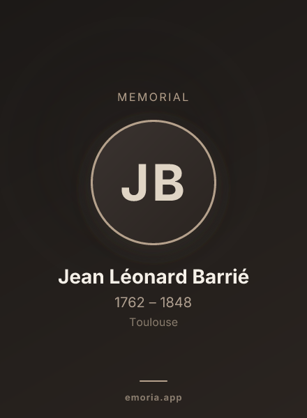 Memorial portrait of Jean Léonard Barrié