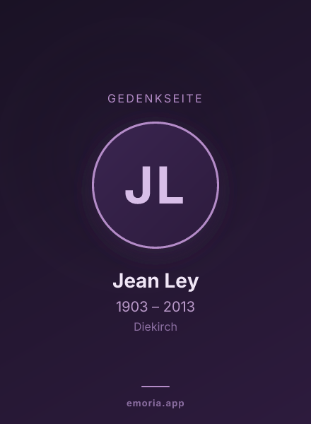 Gedenkportrait von Jean Ley