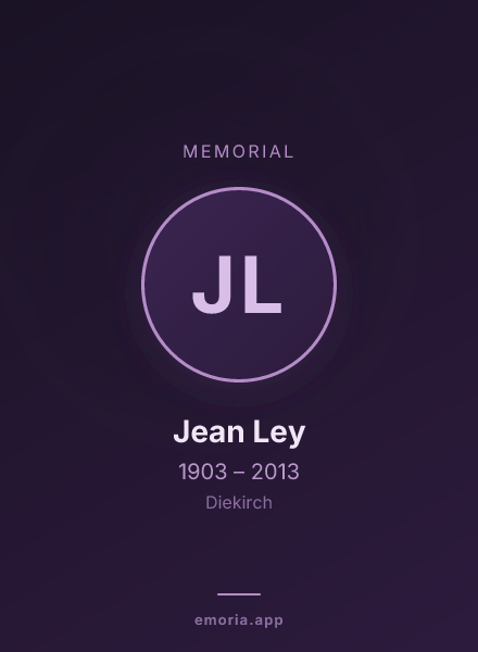 Memorial portrait of Jean Ley