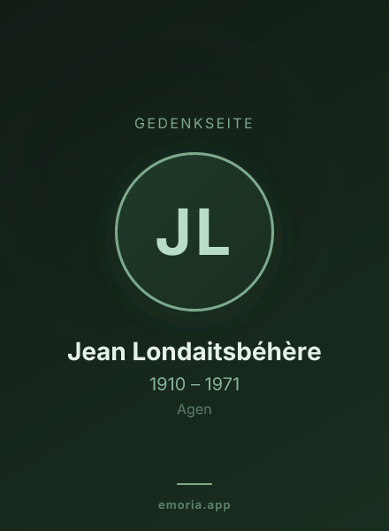 Gedenkportrait von Jean Londaitsbéhère