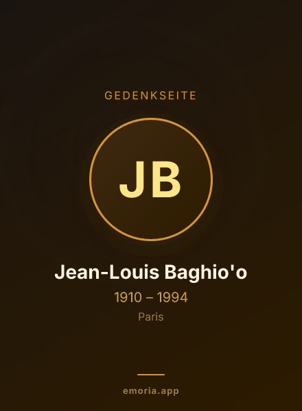 Gedenkportrait von Jean-Louis Baghio'o