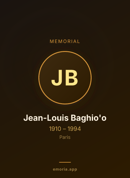 Memorial portrait of Jean-Louis Baghio'o