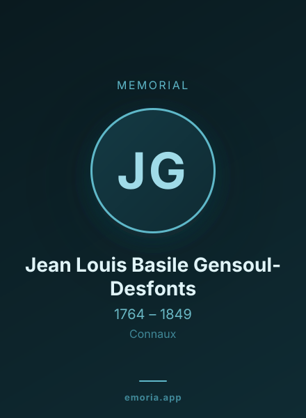 Memorial portrait of Jean Louis Basile Gensoul-Desfonts