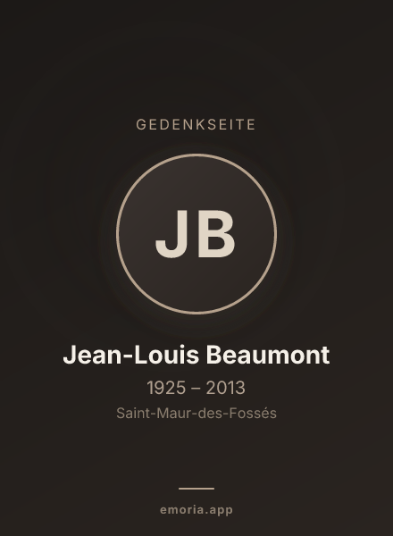 Gedenkportrait von Jean-Louis Beaumont