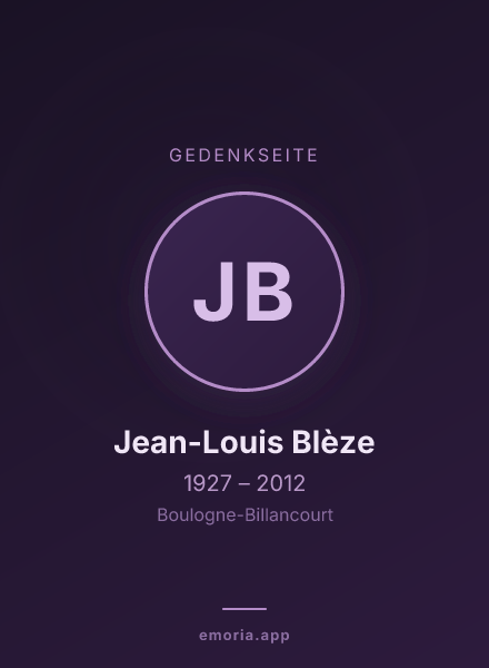 Gedenkportrait von Jean-Louis Blèze