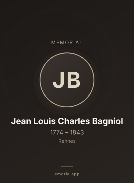 Memorial portrait of Jean Louis Charles Bagniol