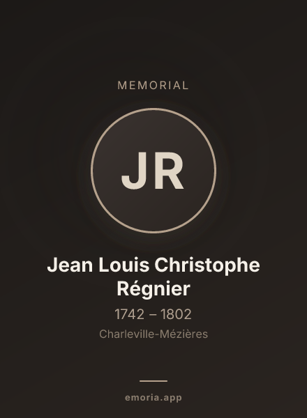 Memorial portrait of Jean Louis Christophe Régnier