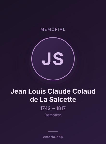 Memorial portrait of Jean Louis Claude Colaud de La Salcette