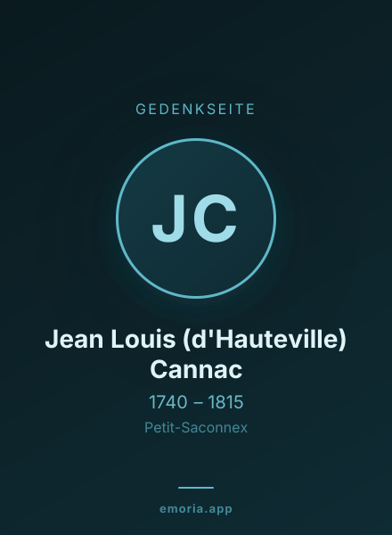 Gedenkportrait von Jean Louis (d'Hauteville) Cannac