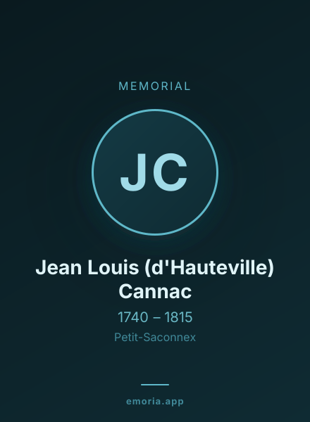 Memorial portrait of Jean Louis (d'Hauteville) Cannac