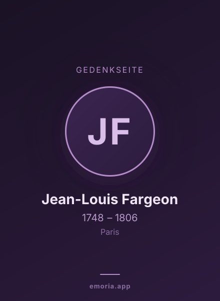 Gedenkportrait von Jean-Louis Fargeon