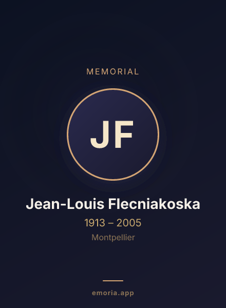 Memorial portrait of Jean-Louis Flecniakoska