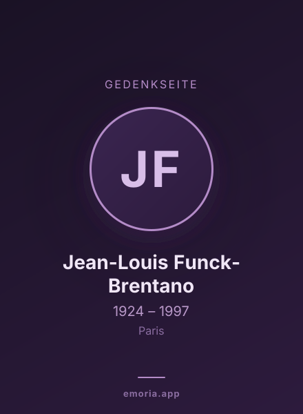Gedenkportrait von Jean-Louis Funck-Brentano