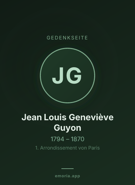 Gedenkportrait von Jean Louis Geneviève Guyon