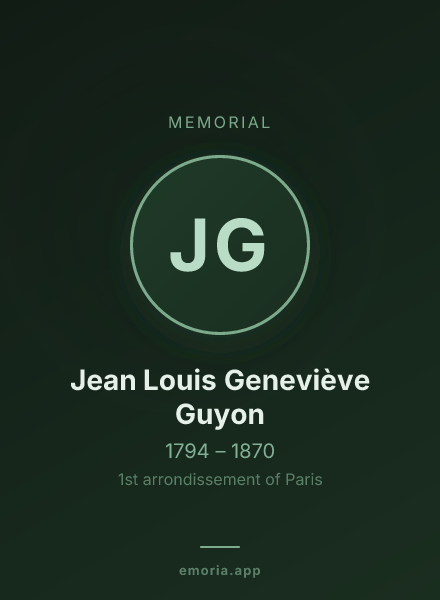 Memorial portrait of Jean Louis Geneviève Guyon