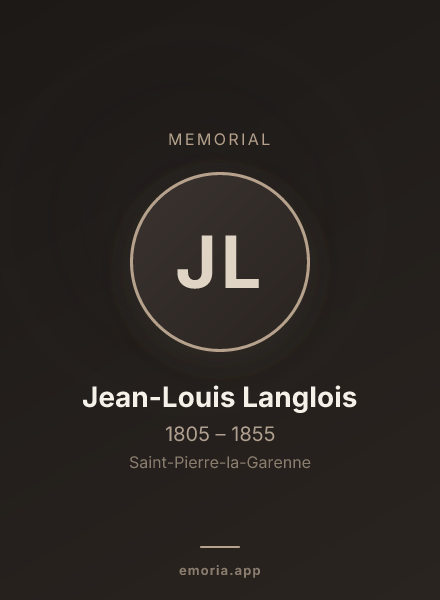 Memorial portrait of Jean-Louis Langlois