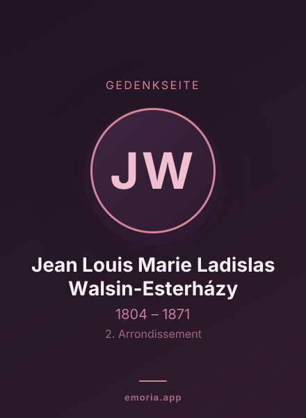 Gedenkportrait von Jean Louis Marie Ladislas Walsin-Esterházy