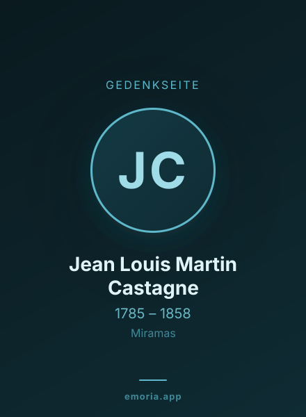 Gedenkportrait von Jean Louis Martin Castagne