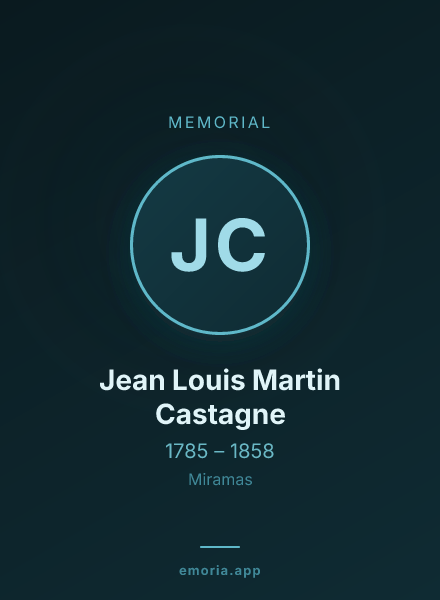 Memorial portrait of Jean Louis Martin Castagne