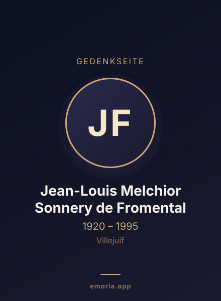 Gedenkportrait von Jean-Louis Melchior Sonnery de Fromental