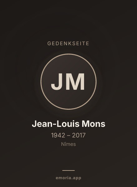 Gedenkportrait von Jean-Louis Mons