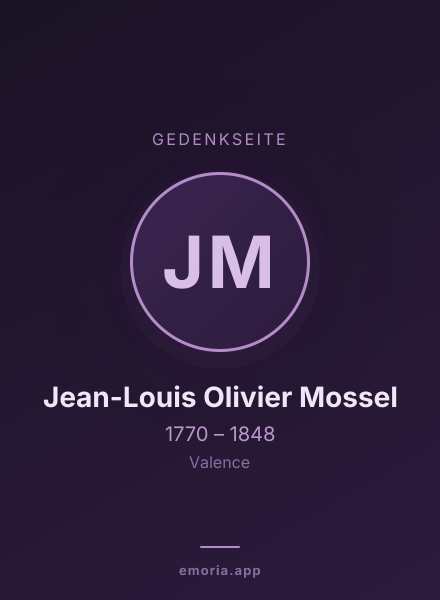 Gedenkportrait von Jean-Louis Olivier Mossel