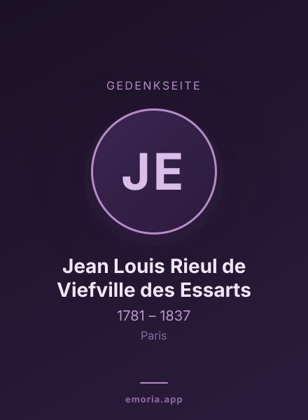 Gedenkportrait von Jean Louis Rieul de Viefville des Essarts