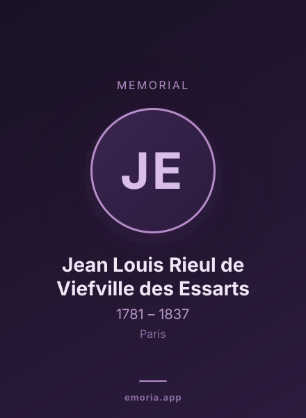 Memorial portrait of Jean Louis Rieul de Viefville des Essarts