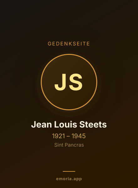 Gedenkportrait von Jean Louis Steets