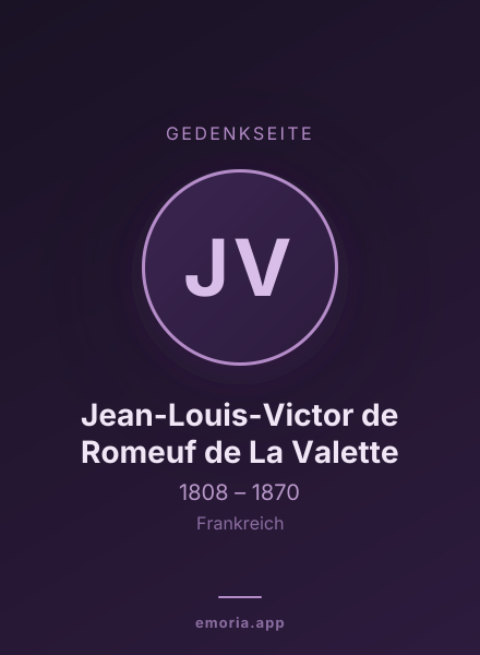 Gedenkportrait von Jean-Louis-Victor de Romeuf de La Valette