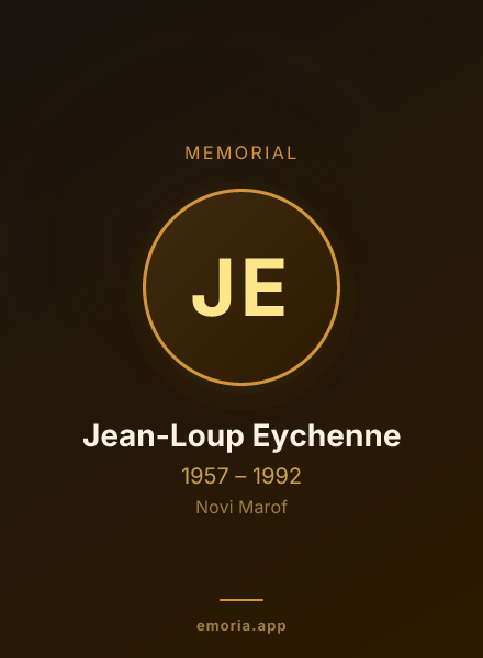 Memorial portrait of Jean-Loup Eychenne