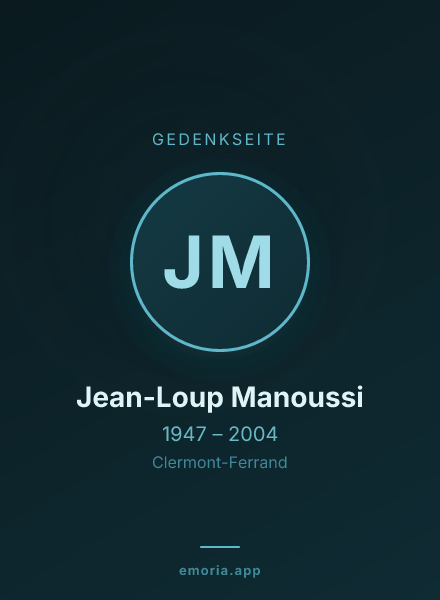 Gedenkportrait von Jean-Loup Manoussi