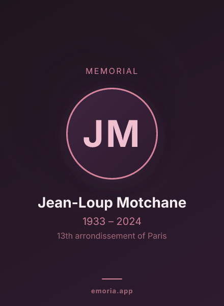 Memorial portrait of Jean-Loup Motchane