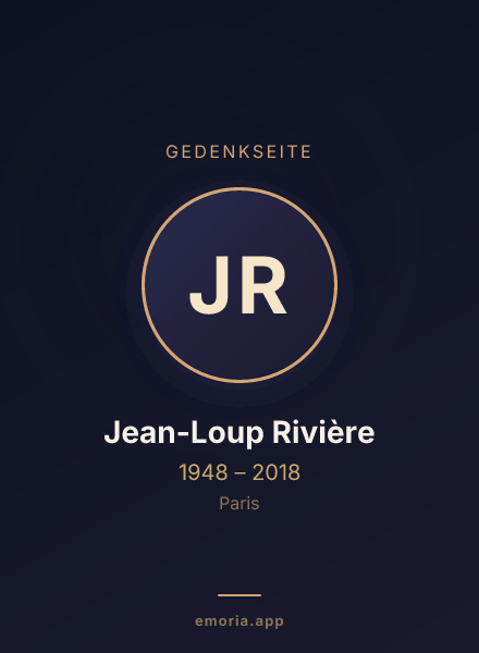 Gedenkportrait von Jean-Loup Rivière