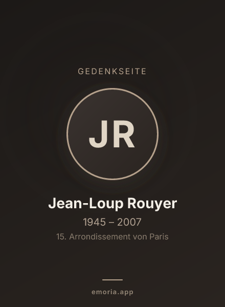 Gedenkportrait von Jean-Loup Rouyer