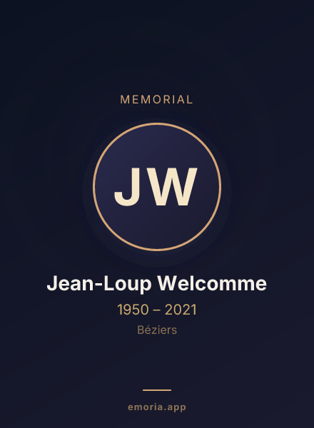 Memorial portrait of Jean-Loup Welcomme