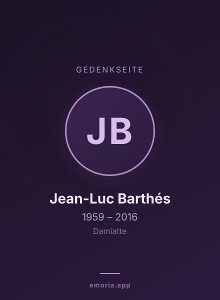 Gedenkportrait von Jean-Luc Barthés